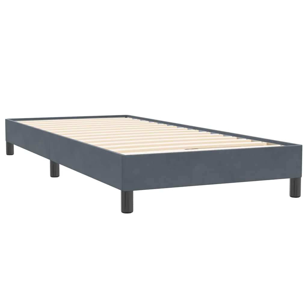 Box spring krevet s madracem tamnosivi 90x220 cm baršunasti
