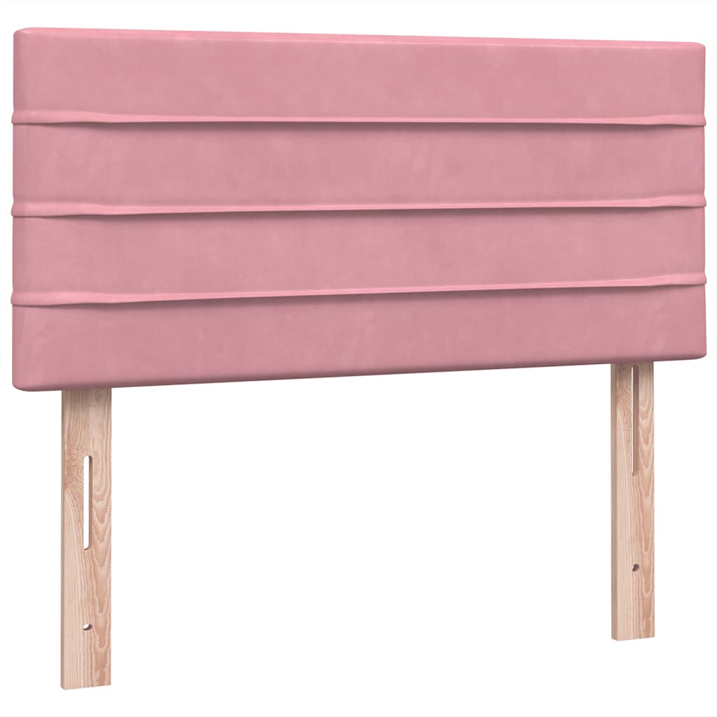 Box spring krevet s madracem ružičasti 90x220 cm baršunasti