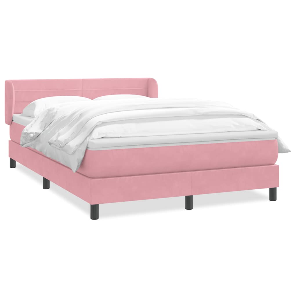 Box Spring krevet s madracem ružičasti 140x220 cm baršun