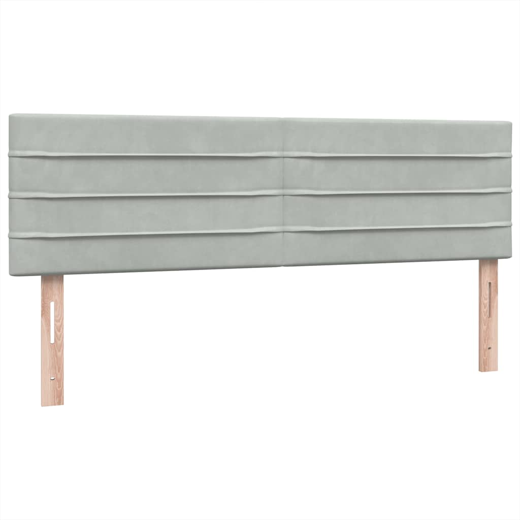 Krevet s oprugama i madracem svjetlosivi 160x220 cm baršunasti
