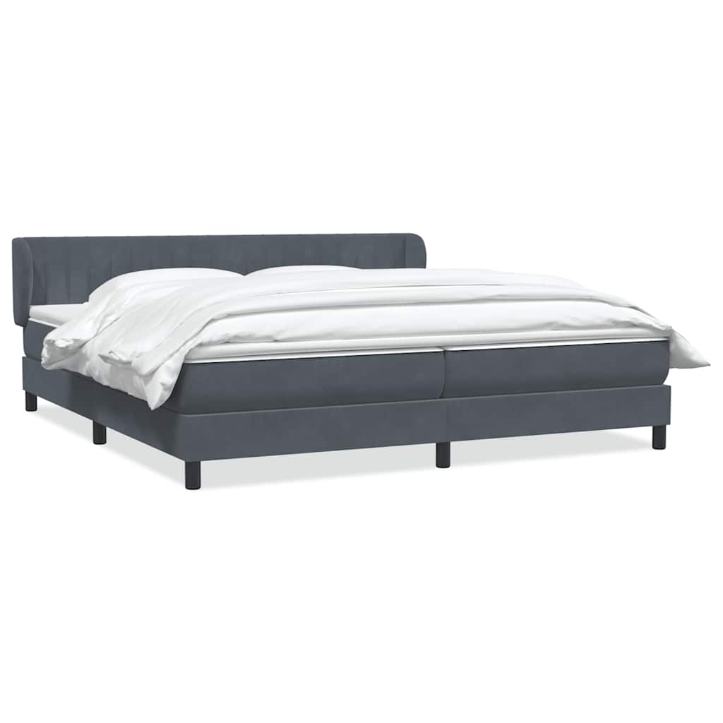 Box Spring krevet s madracima tamno sivi 180x210 cm baršun