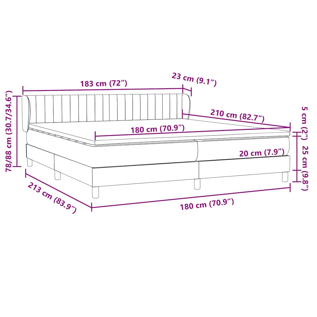 Box Spring krevet s madracima ružičasti 180x210 cm baršun