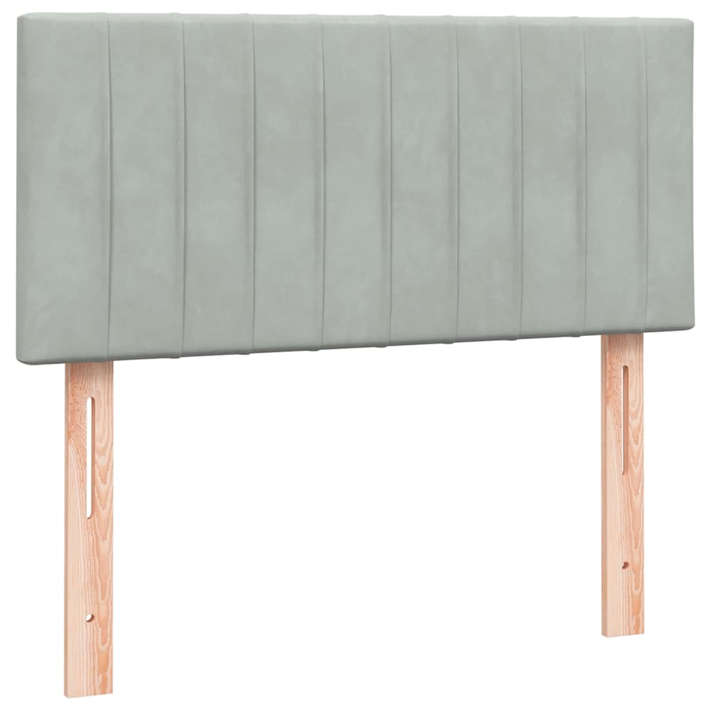 Box Spring krevet s madracem svijetlo sivi 80x220 cm samt
