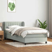 Box Spring krevet s madracem svijetlo sivi 80x220 cm samt