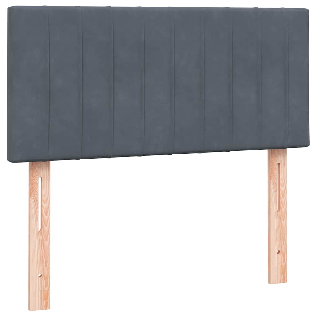 Box spring krevet s madracem tamnosivi 80 x 220 cm baršunasti