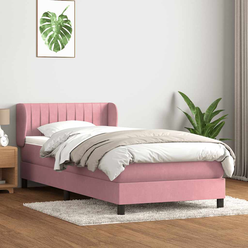 Box spring krevet s madracem ružičasti 80 x 220 cm baršunasti