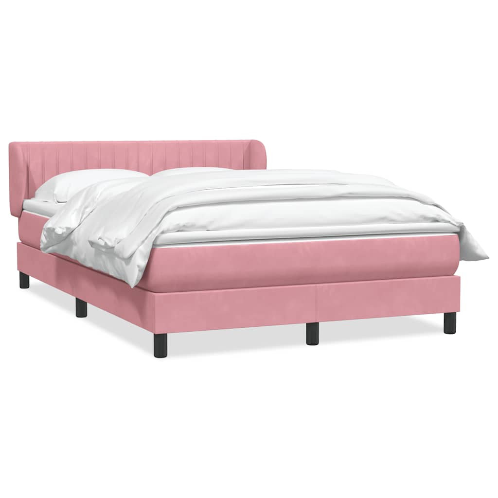 Box Spring krevet s madracem ružičasti 140x220 cm baršun