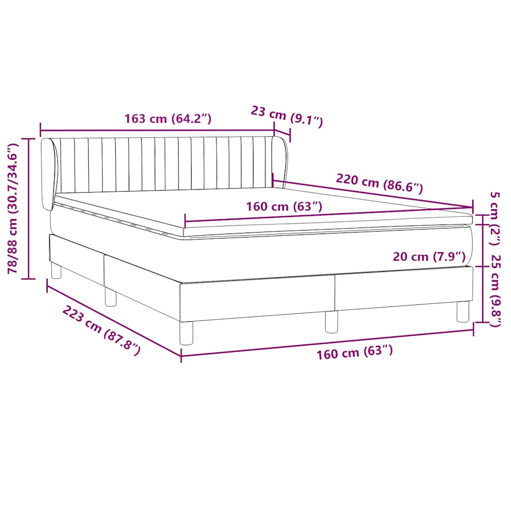 Box Spring krevet s madracem ružičasti 160x220 cm baršun