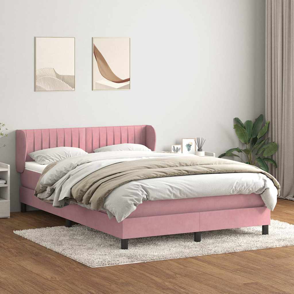 Box Spring krevet s madracem ružičasti 160x220 cm baršun