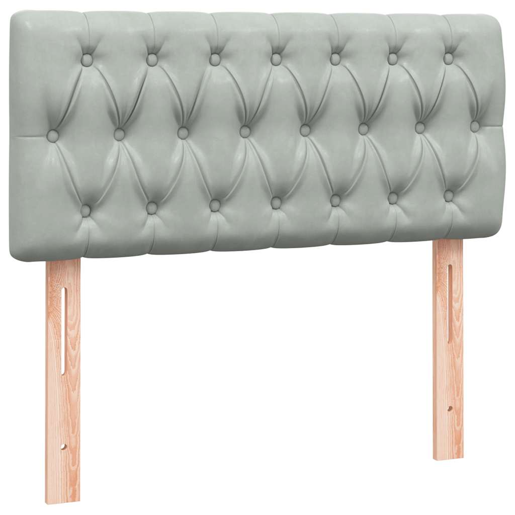 Box Spring krevet s madracem svijetlo sivi 90x210 cm baršun