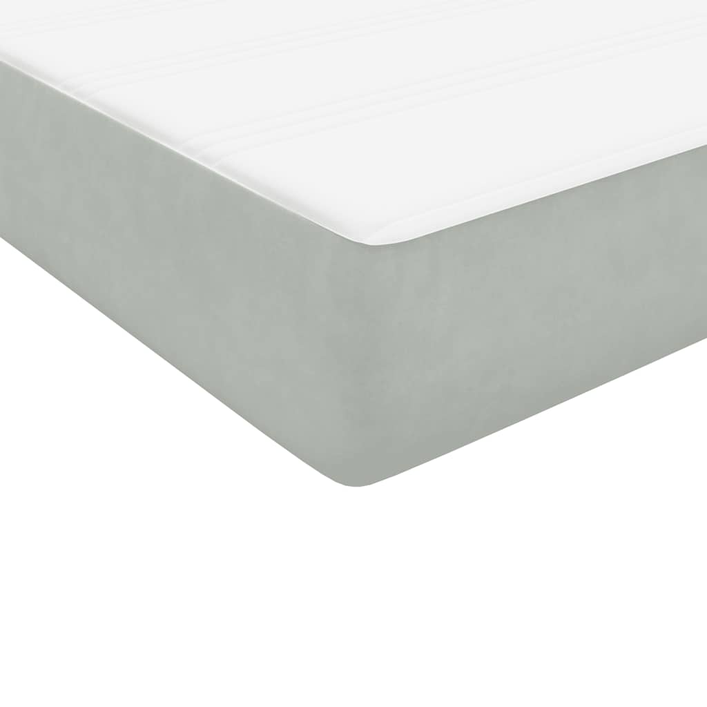 Box Spring krevet s madracem svijetlo sivi 90x220 cm baršun