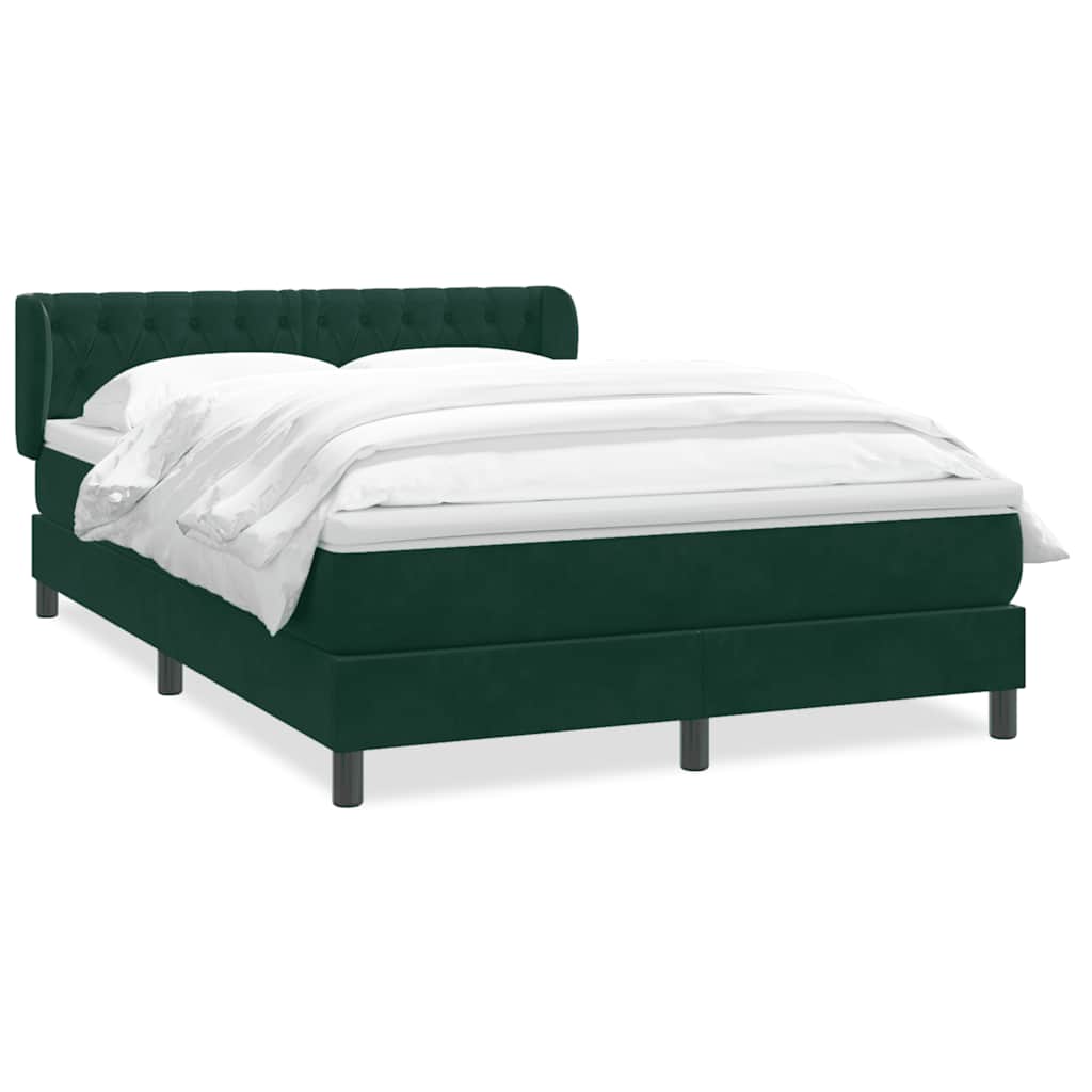 Box Spring krevet s madracem tamno zeleni 160x220 cm baršun