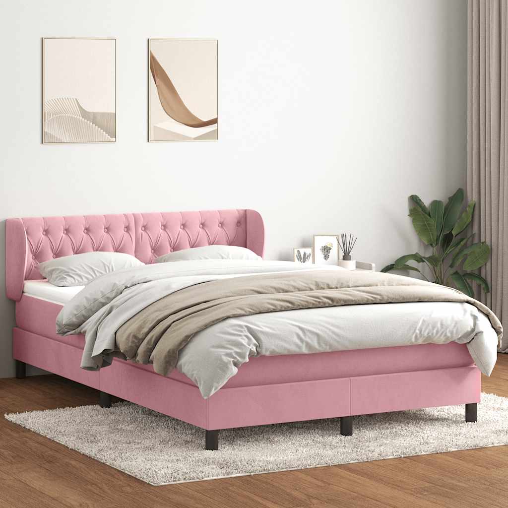 Box Spring krevet s madracem ružičasti 160x220 cm baršun
