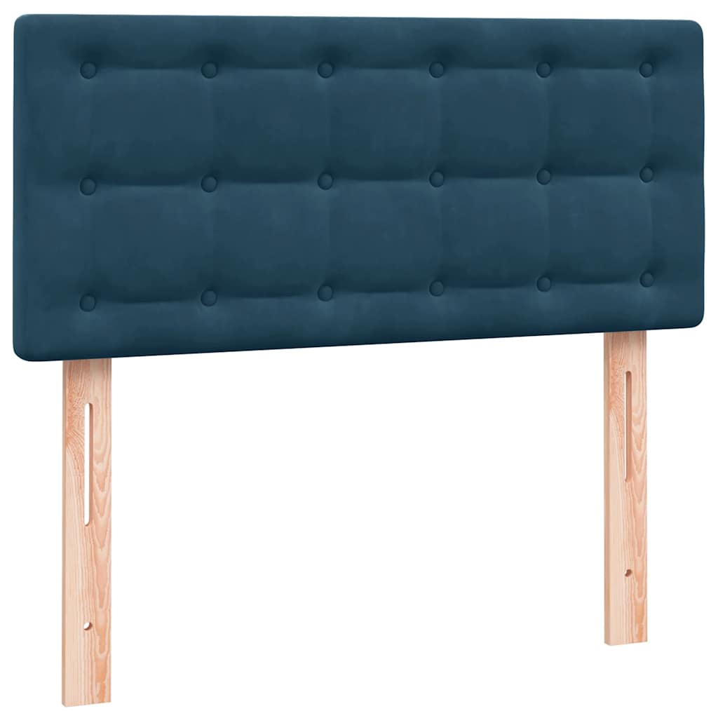 Box Spring krevet s madracem tamnoplavi 80x210 cm baršun