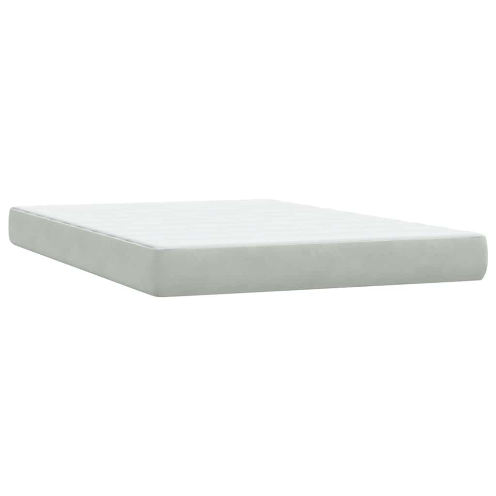 Krevet s oprugama i madracem svjetlosivi 160x210 cm baršunasti