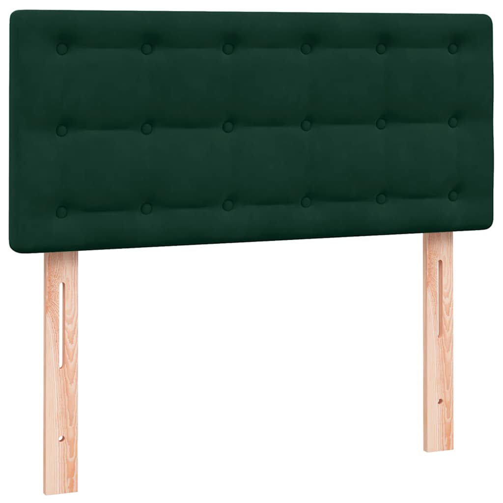 Box Spring krevet s madracem tamnozeleni 80x220 cm baršun
