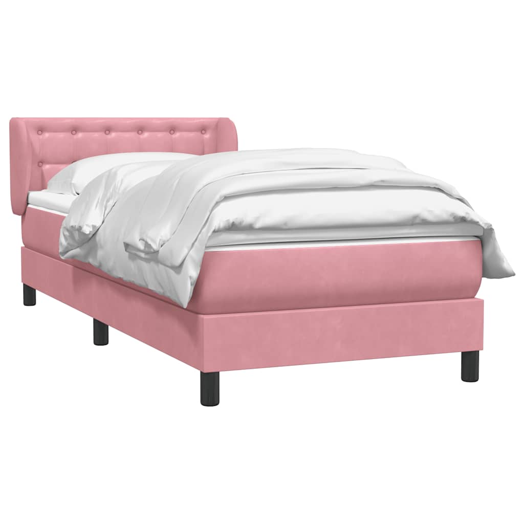 Box spring krevet s madracem ružičasti 80 x 220 cm baršunasti