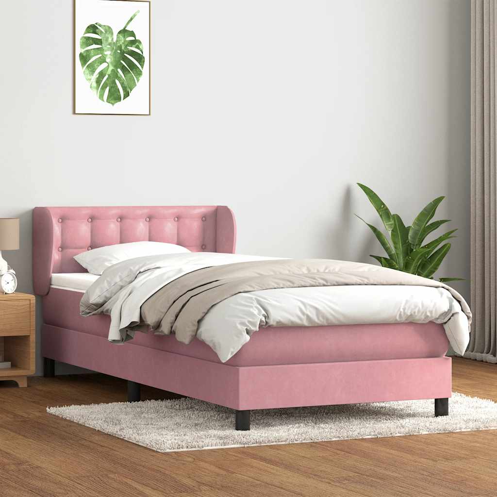 Box spring krevet s madracem ružičasti 80 x 220 cm baršunasti