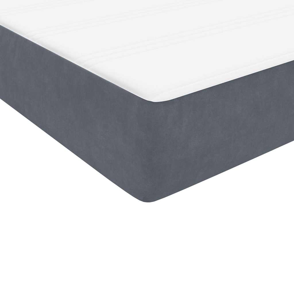 Box spring krevet s madracem tamnosivi 90x220 cm baršunasti