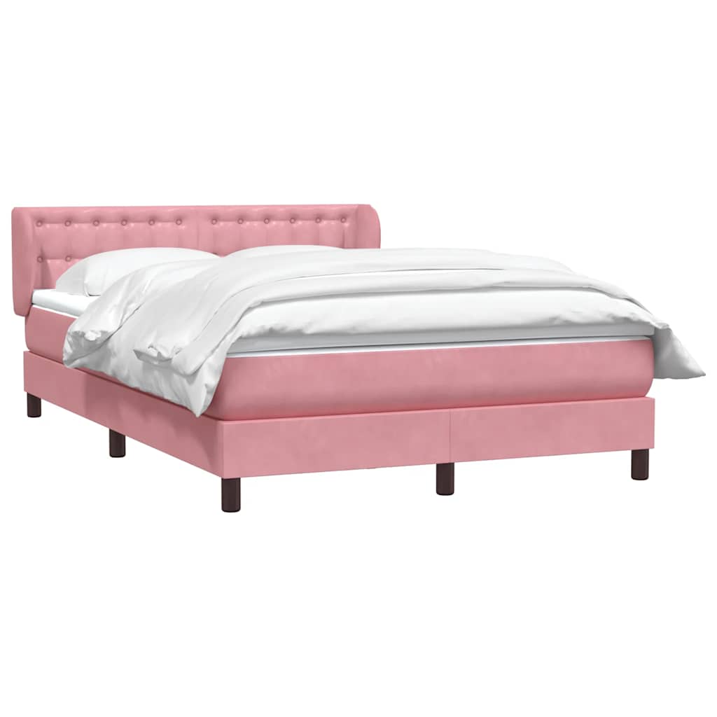 Box Spring krevet s madracem ružičasti 140x220 cm baršun