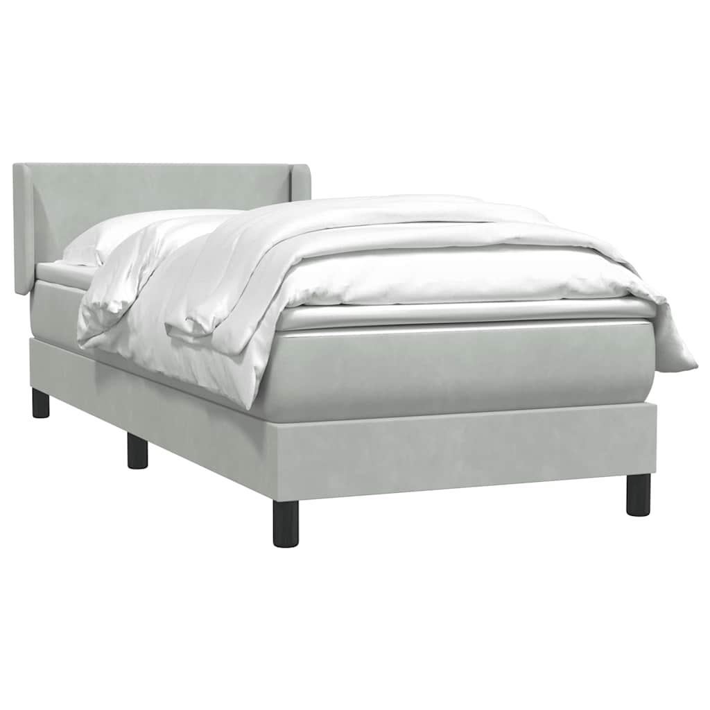 Box Spring krevet s madracem svijetlo sivi 80x210 cm baršun
