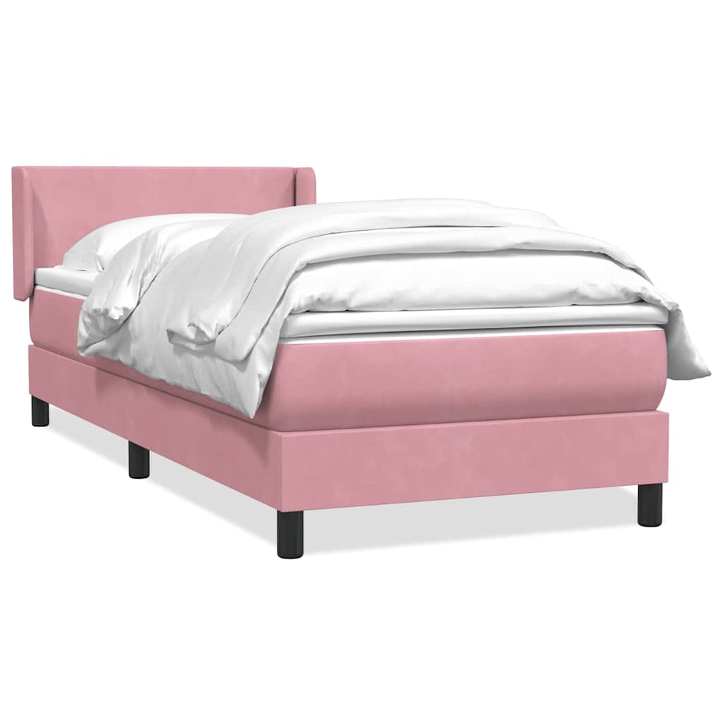Box Spring krevet s madracem ružičasti 90x210 cm samt