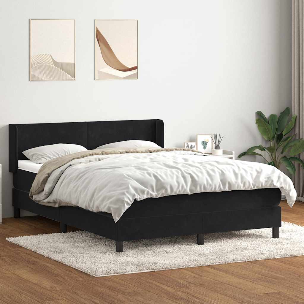 Box spring krevet s madracem crni 160x210 cm baršunasti