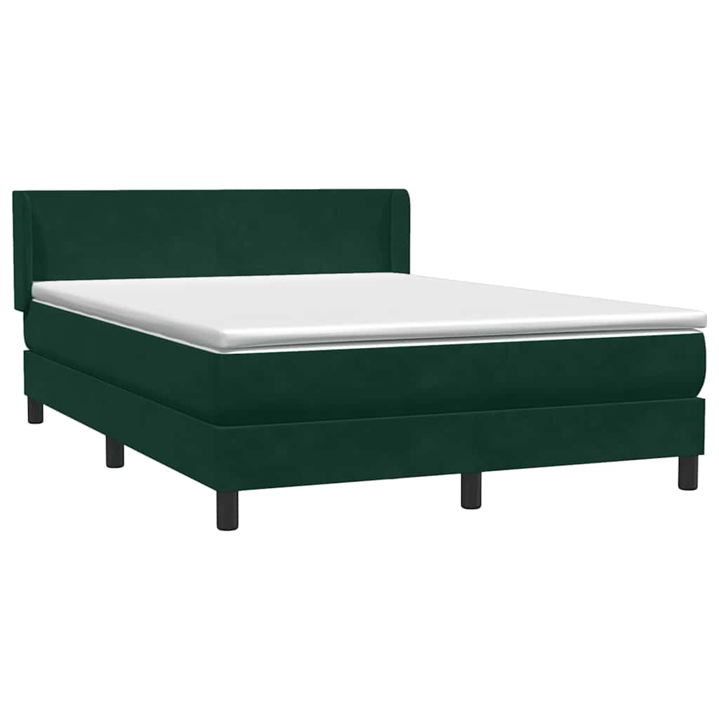 Box Spring krevet s madracem tamno zeleni 160x220 cm baršun
