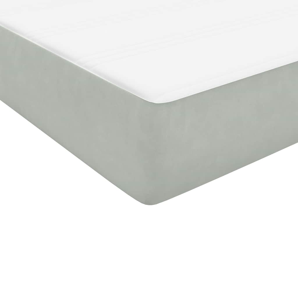 Box Spring krevet s madracem svijetlo sivi 90x210 cm baršun
