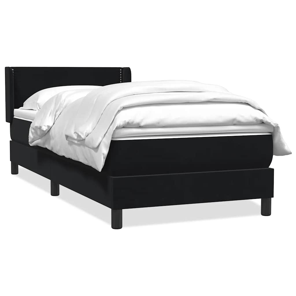 Box spring krevet s madracem crni 90x210 cm baršunasti