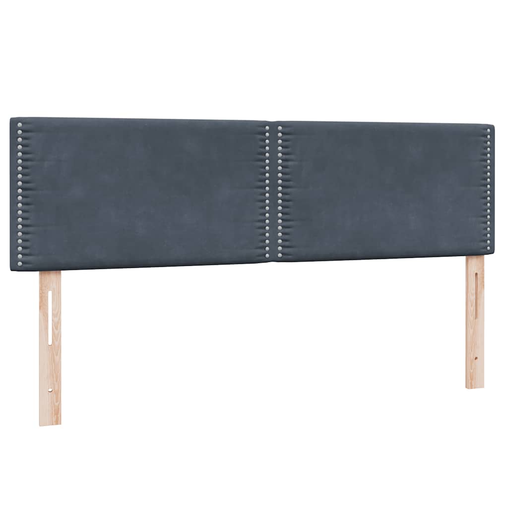 Krevet s oprugama i madracem tamnosivi 160x210 cm baršunasti