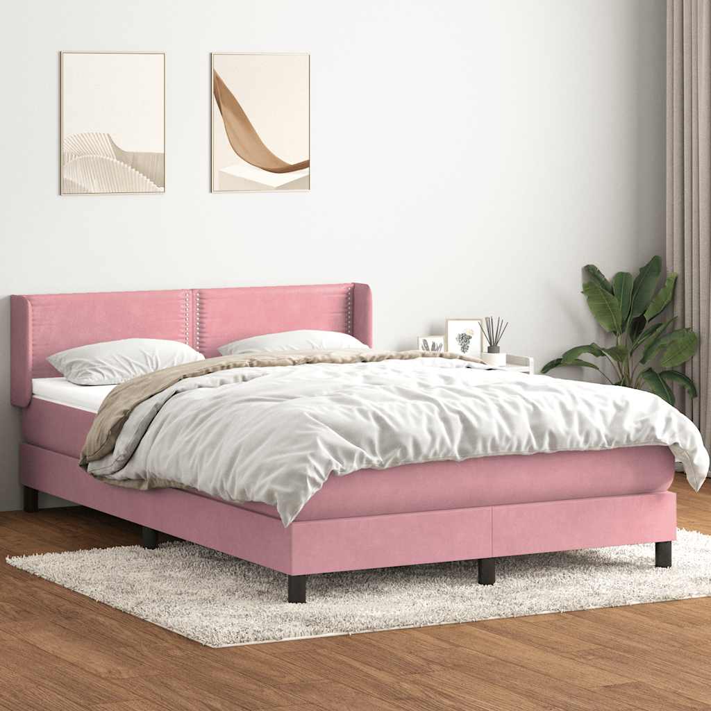 Box Spring krevet s madracem ružičasti 160x220 cm baršun