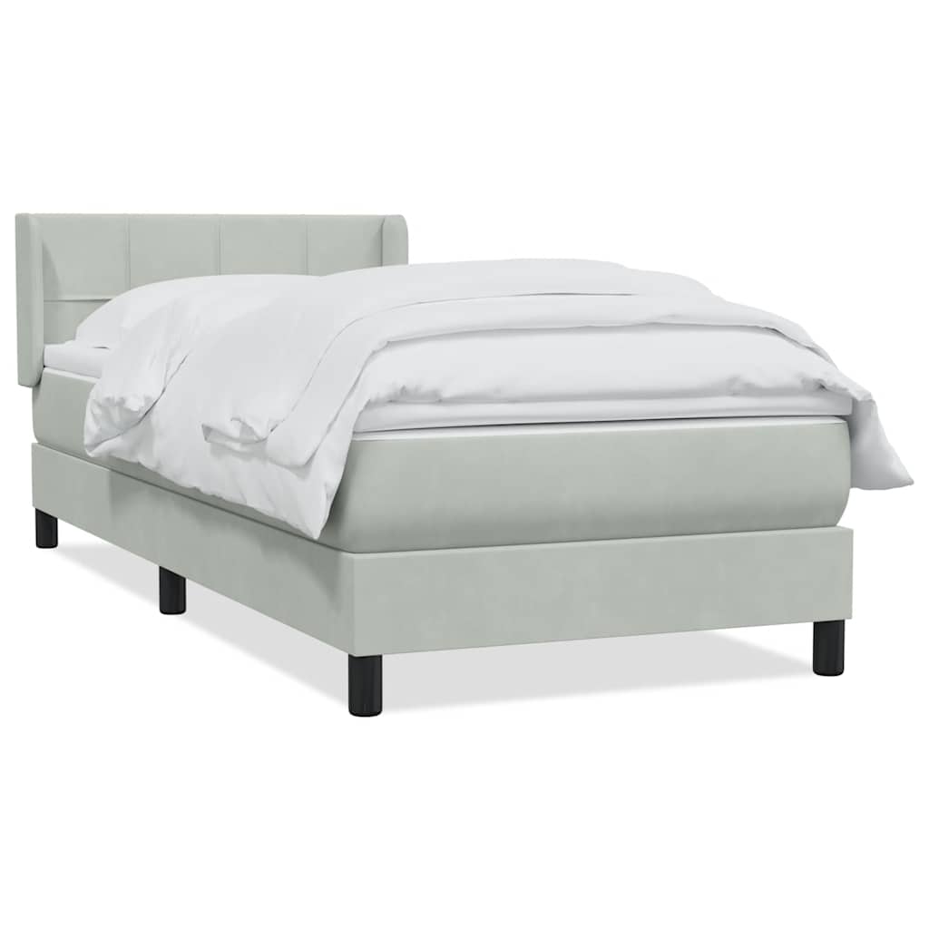 Box Spring krevet s madracem svijetlo sivi 80x210 cm baršun