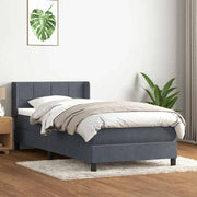 Box Spring krevet s madracem tamno sivi 80x210 cm baršun