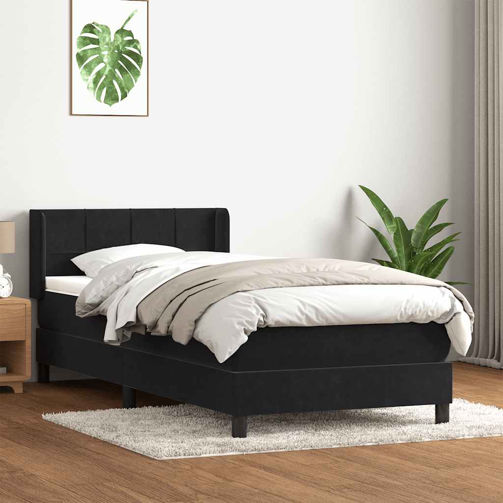 Box spring krevet s madracem crni 90x210 cm baršunasti