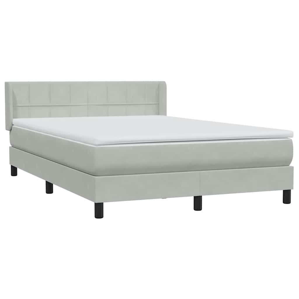 Krevet s oprugama i madracem svjetlosivi 160x210 cm baršunasti