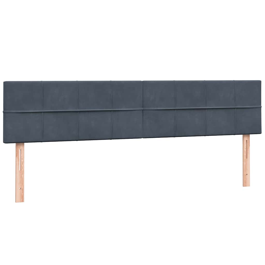 Krevet s oprugama i madracem tamnosivi 180x210 cm baršunasti