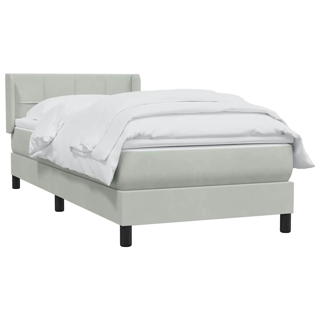 Box Spring krevet s madracem svijetlo sivi 80x220 cm samt
