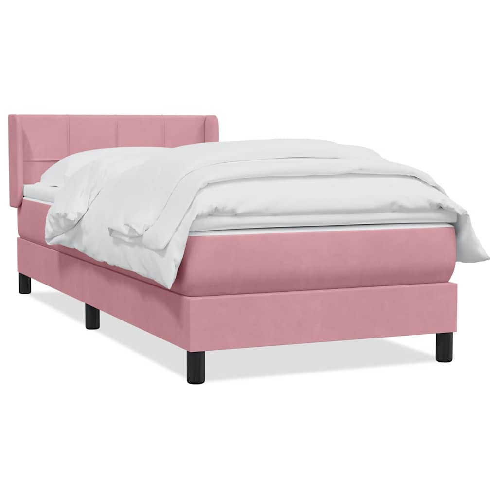 Box spring krevet s madracem ružičasti 80 x 220 cm baršunasti