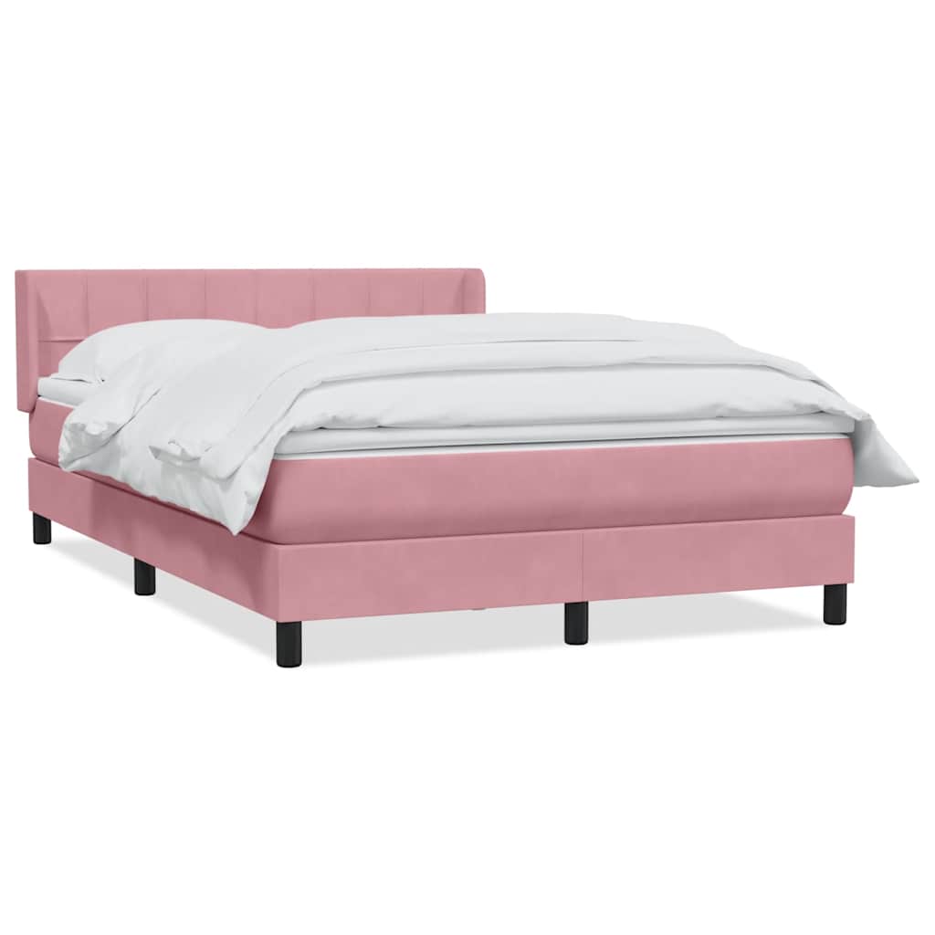 Box Spring krevet s madracem ružičasti 140x220 cm baršun