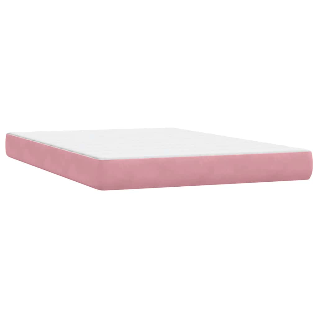 Box Spring krevet s madracem ružičasti 140x220 cm baršun