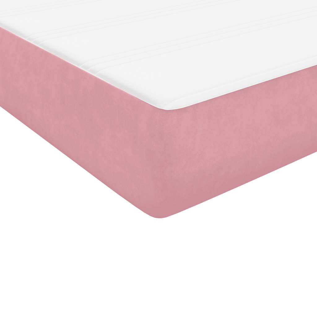 Box Spring krevet s madracem ružičasti 140x220 cm baršun