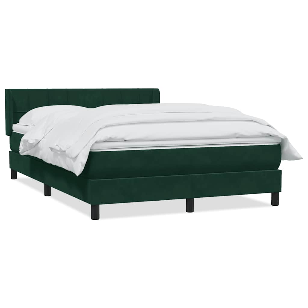 Box Spring krevet s madracem tamno zeleni 160x220 cm baršun