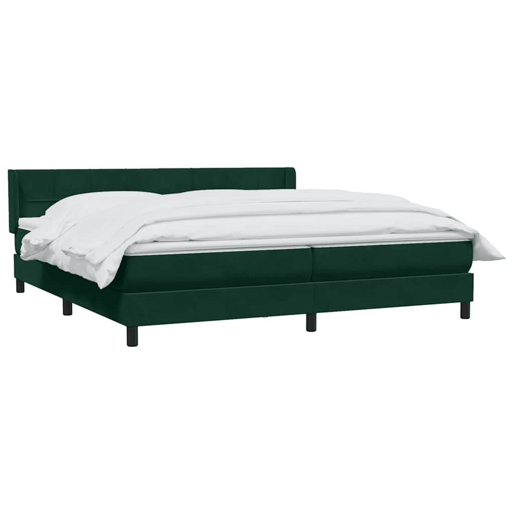 Box Spring krevet s madracem tamno zeleni 180x220 cm baršun