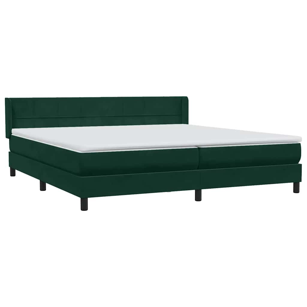 Box Spring krevet s madracem tamno zeleni 180x220 cm baršun