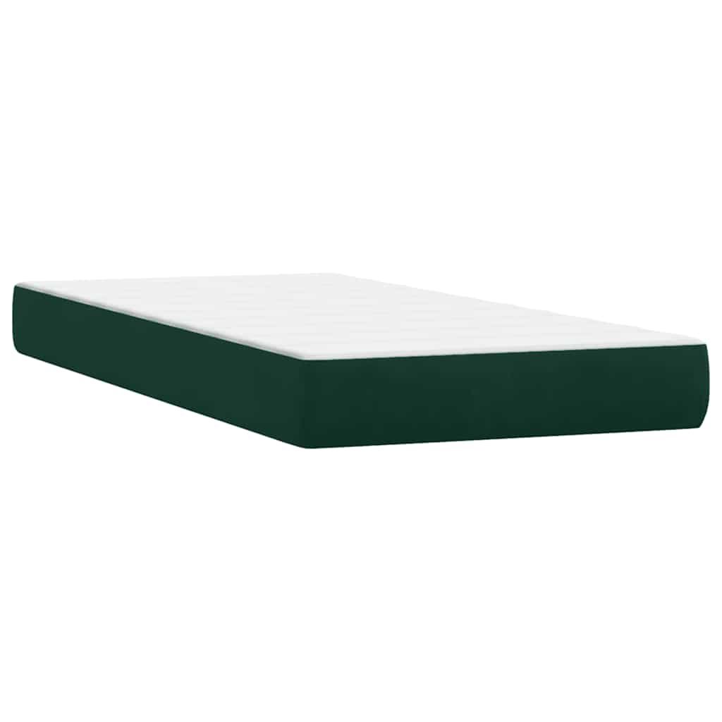 Box Spring krevet s madracem tamno zeleni 180x220 cm baršun