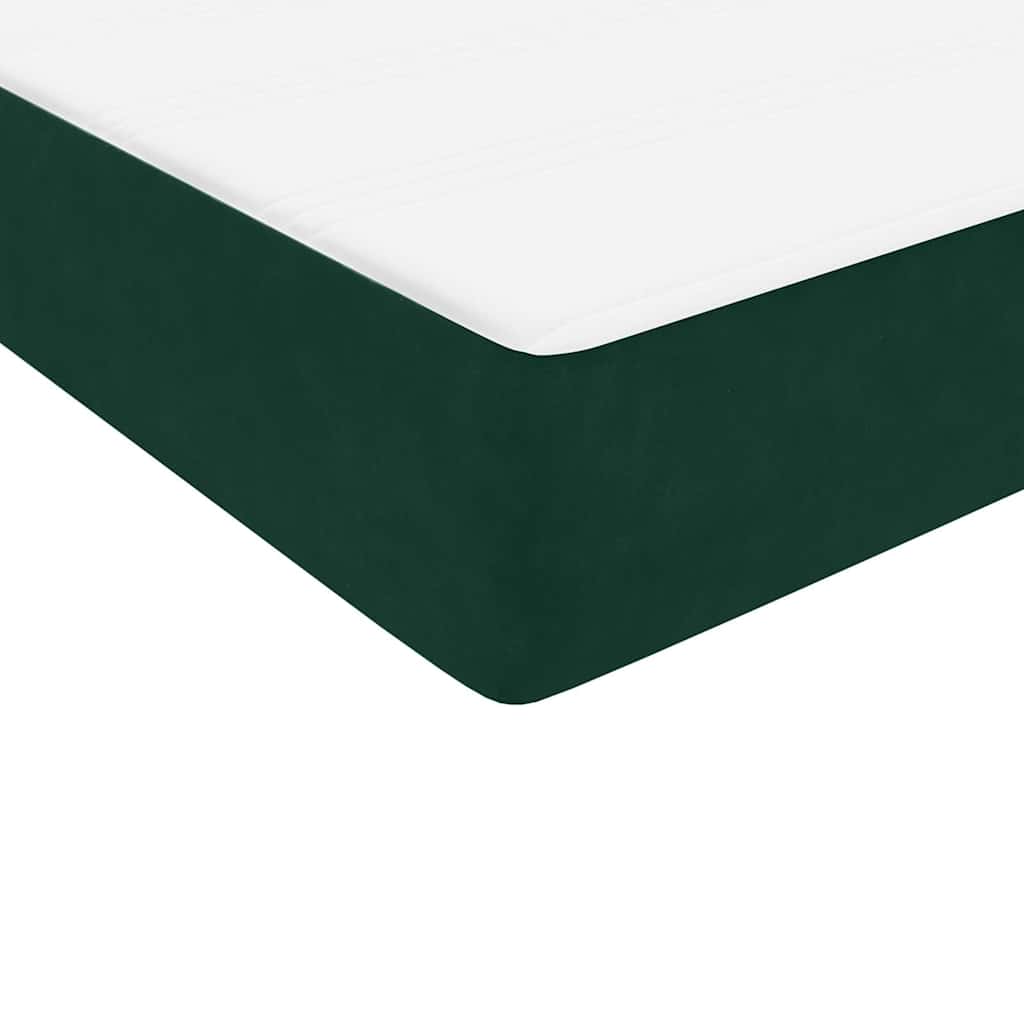 Box Spring krevet s madracem tamno zeleni 180x220 cm baršun