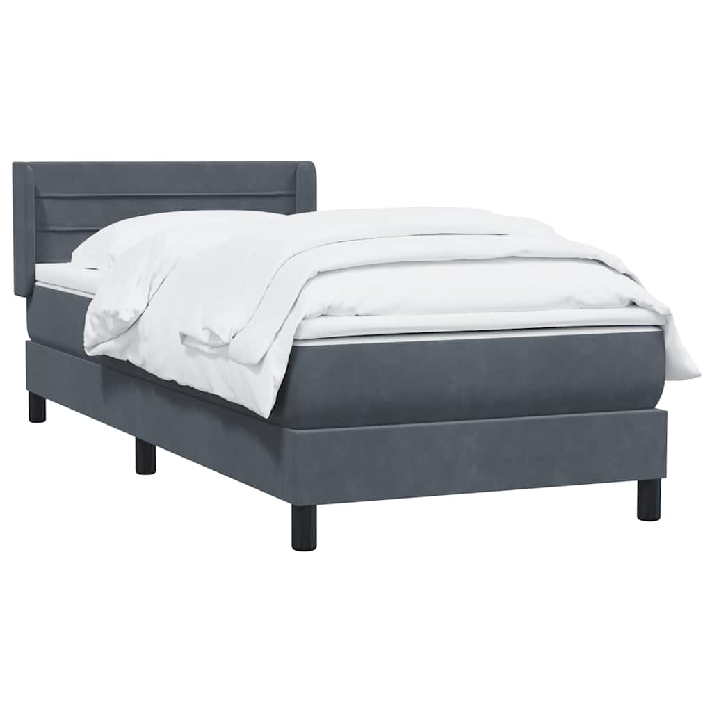 Box Spring krevet s madracem tamno sivi 80x210 cm baršun