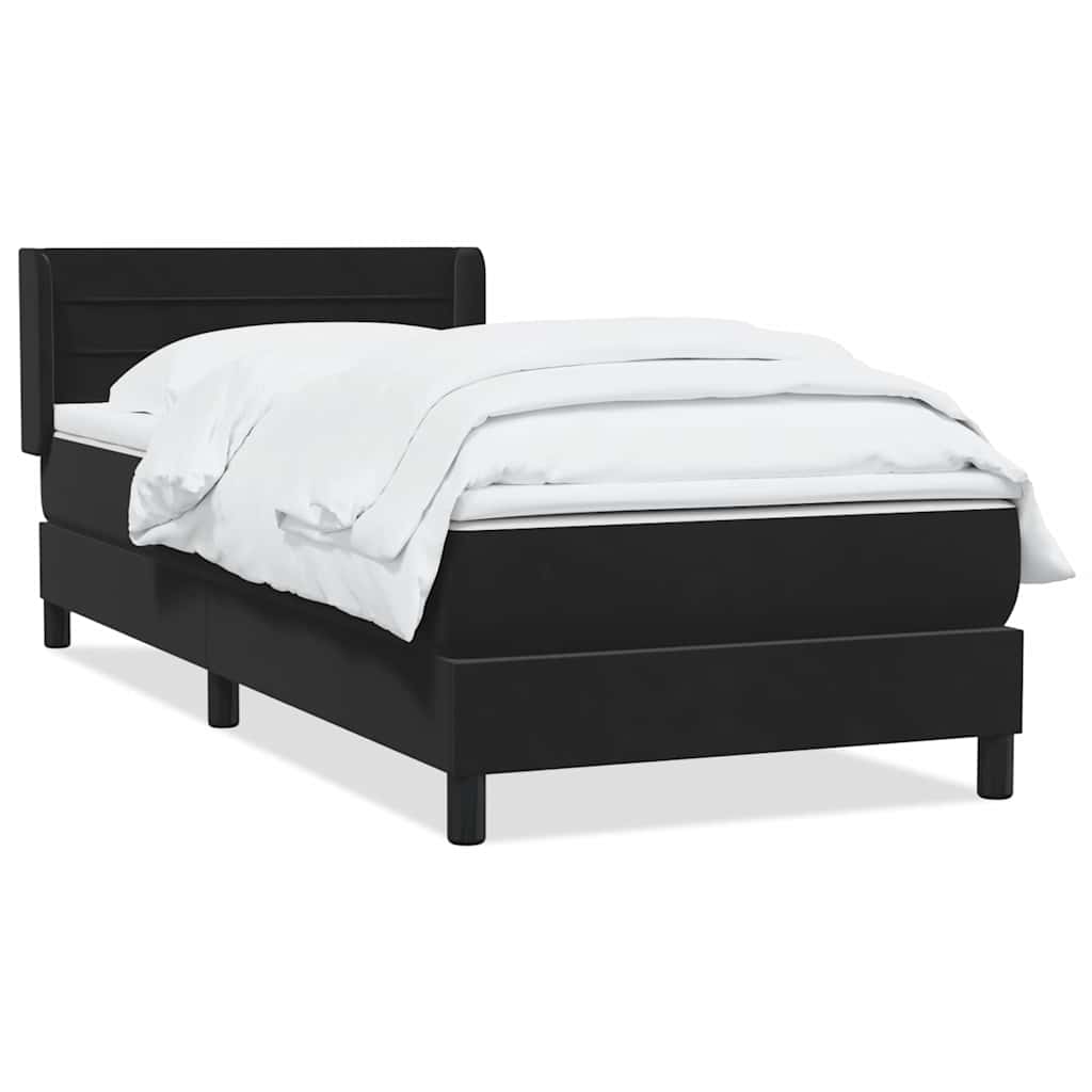 Box spring krevet s madracem crni 90x210 cm baršunasti