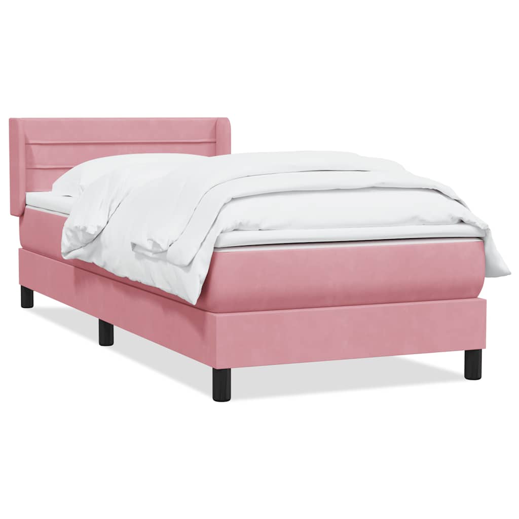 Box Spring krevet s madracem ružičasti 90x210 cm samt